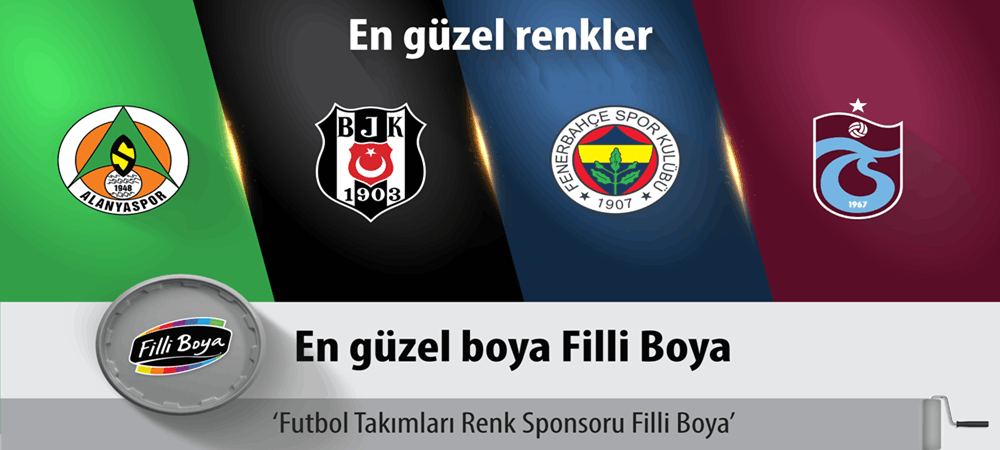Filli Boya; Beşiktaş, Fenerbahçe, Trabzonspor ve Alanyaspor Sponsorluğu ile Futbola Renk Katıyor